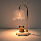 Vintage-Glass-Bell-Shade Marble-Base Table Lamp | Kelmera
