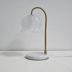 Vintage-Glass-Bell-Shade Marble-Base Table Lamp | Kelmera