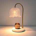 Vintage-Glass-Bell-Shade Marble-Base Table Lamp | Kelmera