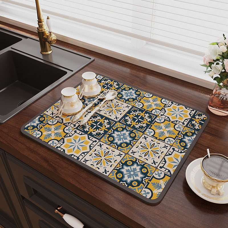 Vintage Mosaic Kitchen Counter Mat | Kelmera