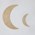 Wall Decoration made of Handwoven Rattan in Moon Design | Kelmera