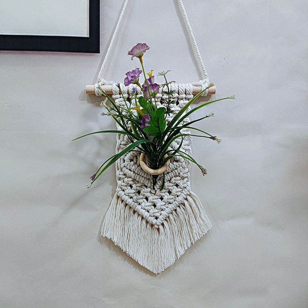 Wall Hanging Cotton Macrame Wood | Kelmera