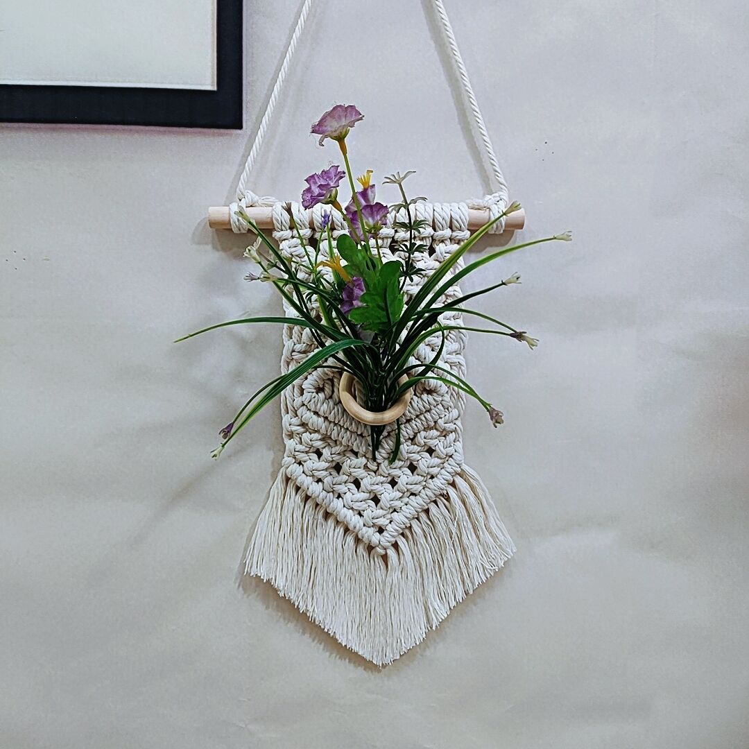Wall Hanging Cotton Macrame Wood | Kelmera