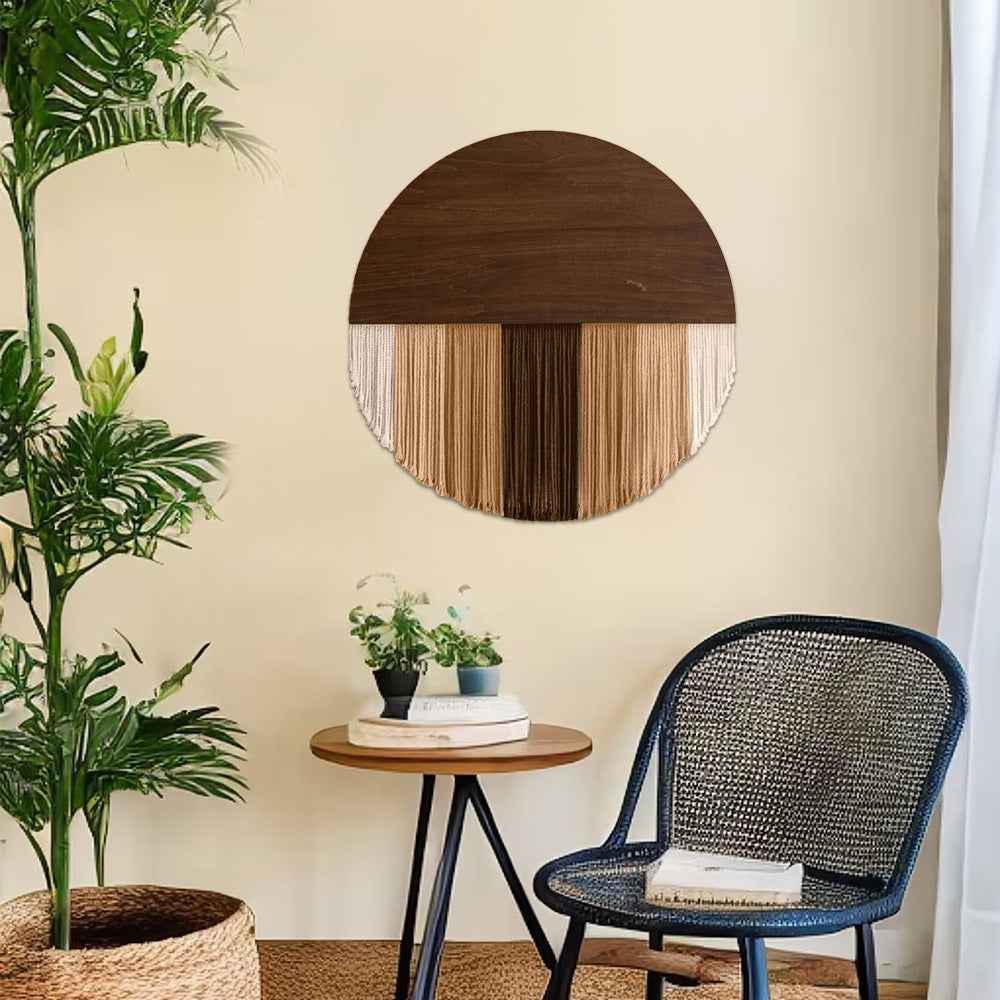 Wall Hanging made of Dyed Yarn and Wood | Kelmera