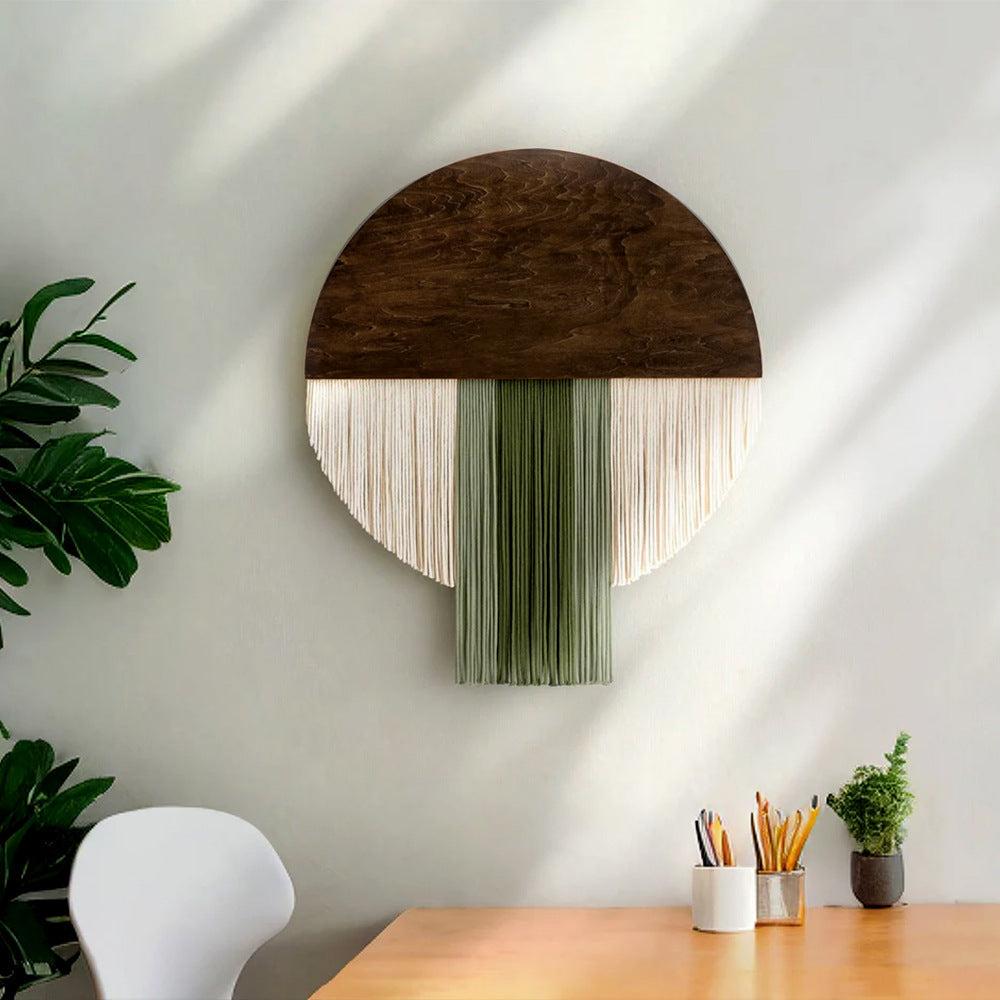 Wall Hanging made of Dyed Yarn and Wood | Kelmera