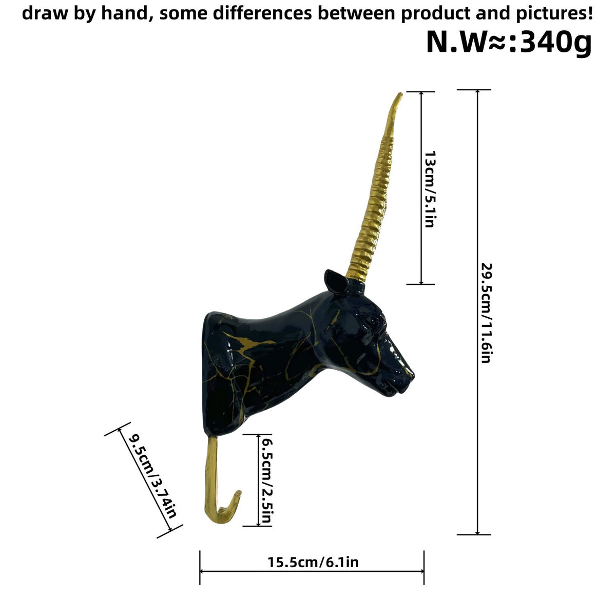 Wall Hook in the Form of a Stylized Unicorn | Kelmera