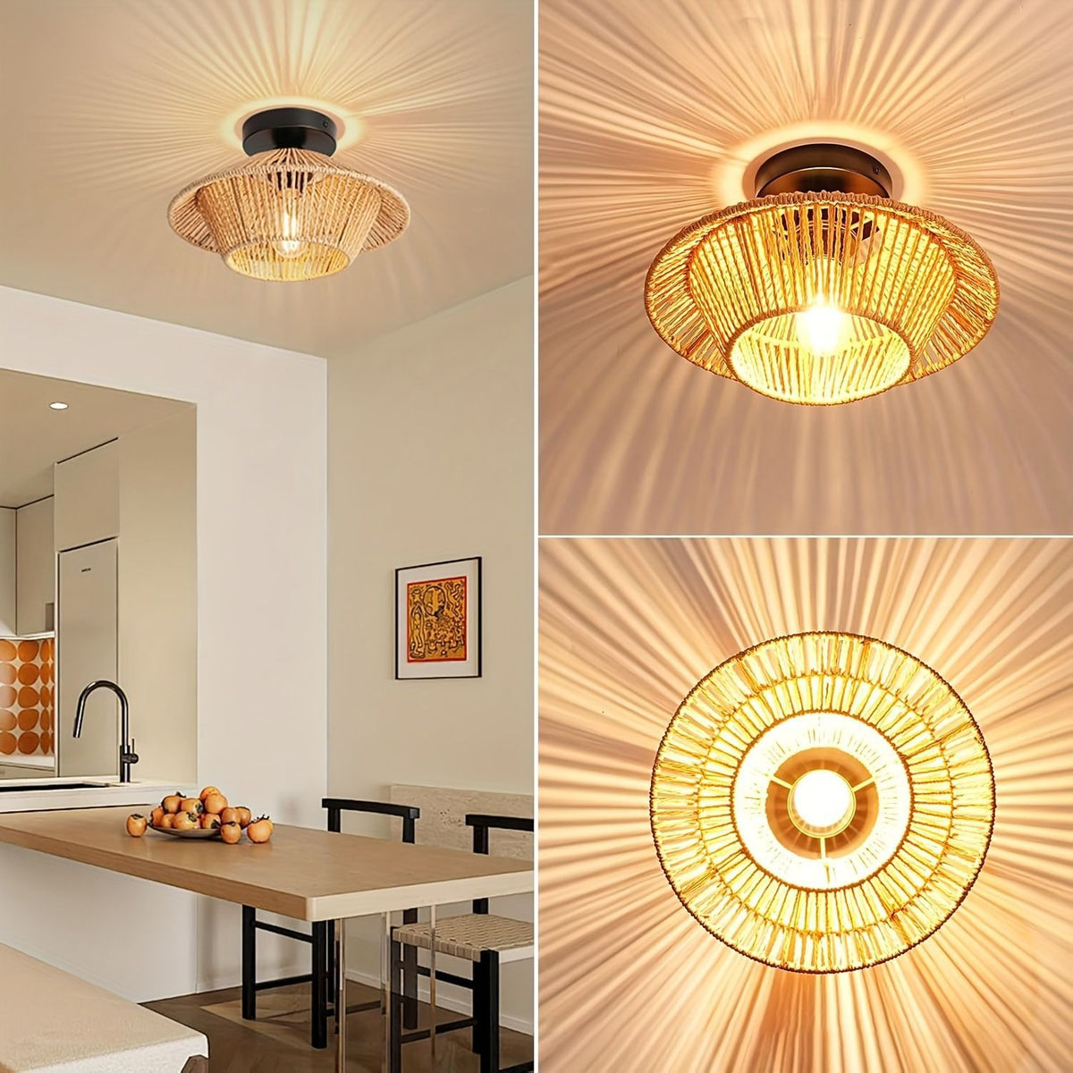 Wall Lamp Woven Natural Fiber Handcrafted | Kelmera