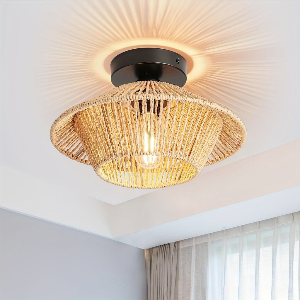 Wall Lamp Woven Natural Fiber Handcrafted | Kelmera