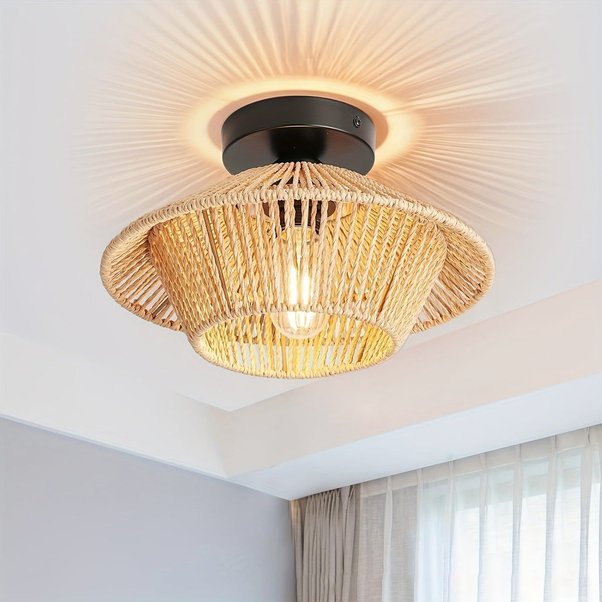 Wall Lamp Woven Natural Fiber Handcrafted | Kelmera