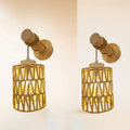 Wall Lamp Woven Natural Fiber Wood | Kelmera