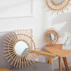 Wall Mirror with Wicker Basket | Kelmera