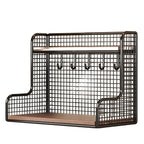 Wall-Mounted Double Shelf Organizer with Hooks | Kelmera