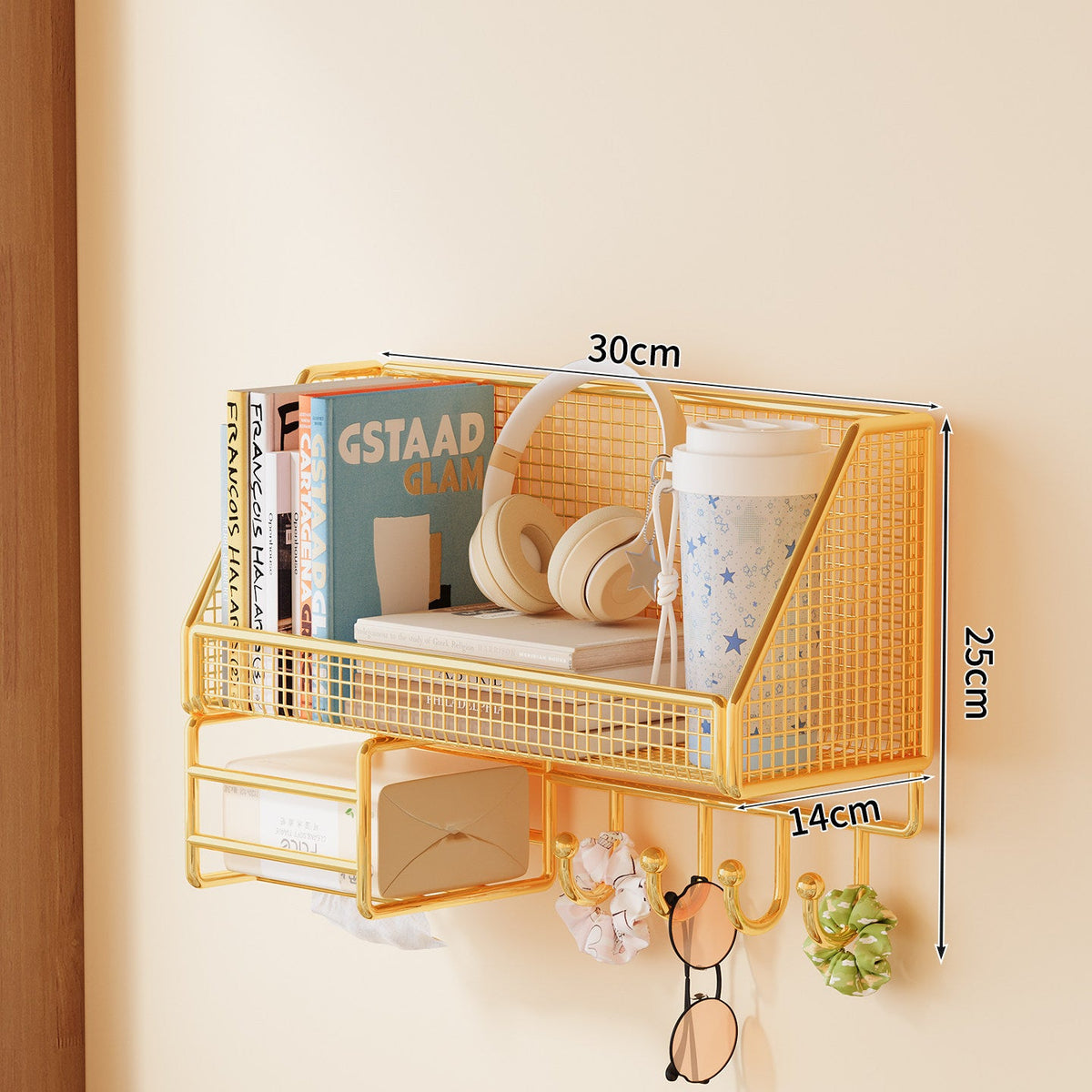 Wall-Mounted Mesh Storage Shelf | Kelmera