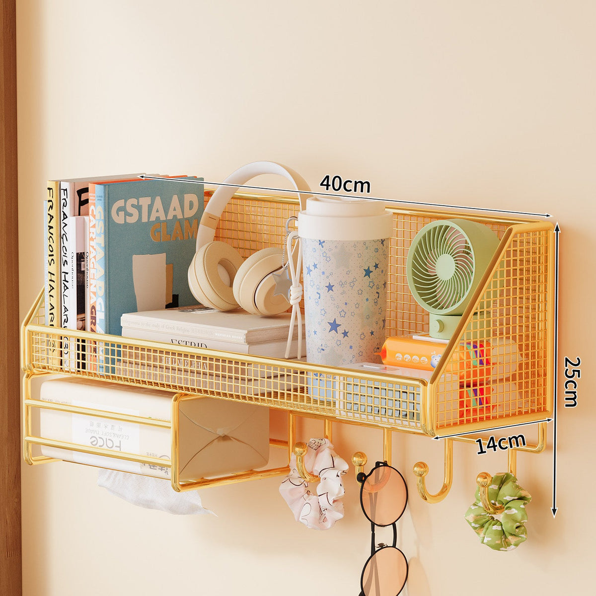 Wall-Mounted Mesh Storage Shelf | Kelmera