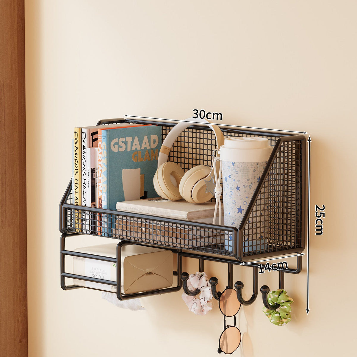Wall-Mounted Mesh Storage Shelf | Kelmera