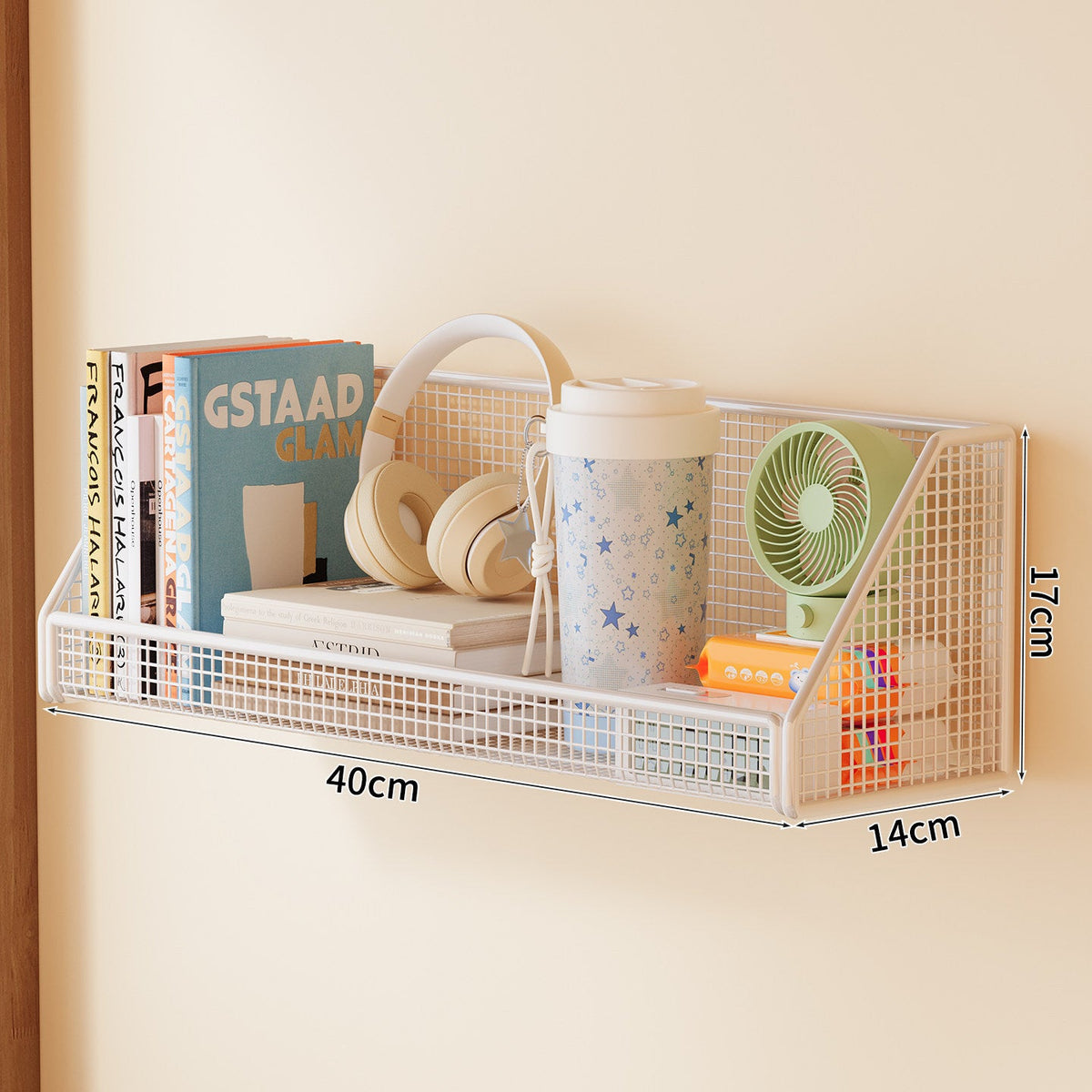 Wall-Mounted Mesh Storage Shelf | Kelmera