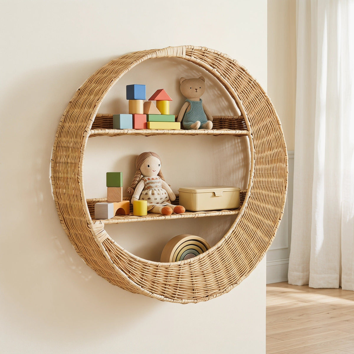 Wall Shelf made of Handcrafted Willow Material | Kelmera