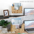 Wall Shelf made of Untreated Wood with Rattan Inserts | Kelmera