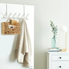 Wall Shelf made of Untreated Wood with Rattan Inserts | Kelmera