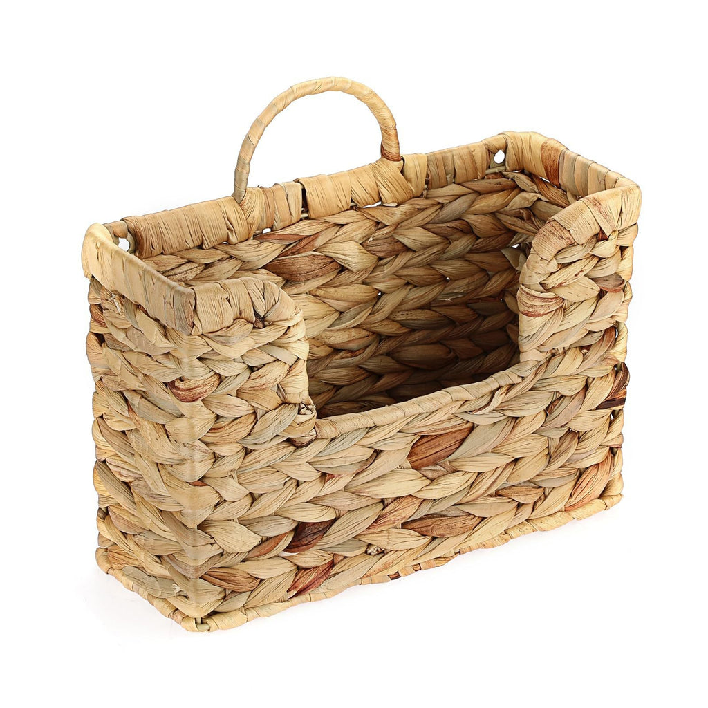 Wall Shelf made of Untreated Wood with Rattan Inserts | Kelmera