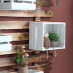 Wall Shelf System with Integrated Storage Boxes | Kelmera