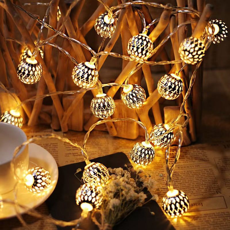 Warm LED Mirror Mosaic Ball Decorative String Lights | Kelmera