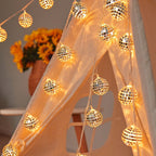Warm LED Mirror Mosaic Ball Decorative String Lights | Kelmera