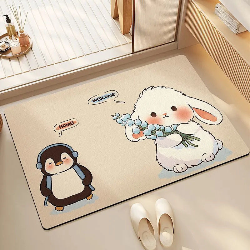 Welcome Home Cartoon Area Rug | Kelmera