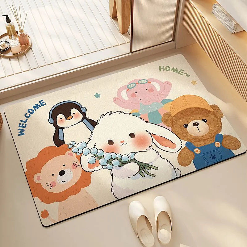 Welcome Home Cartoon Area Rug | Kelmera
