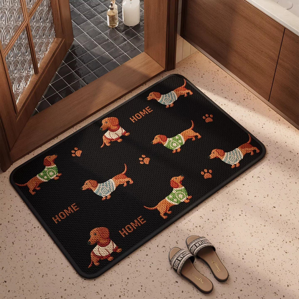 Welcome Mat with Cute Dog Design | Kelmera