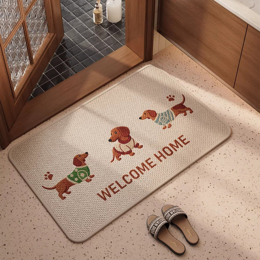 Welcome Mat with Cute Dog Design | Kelmera