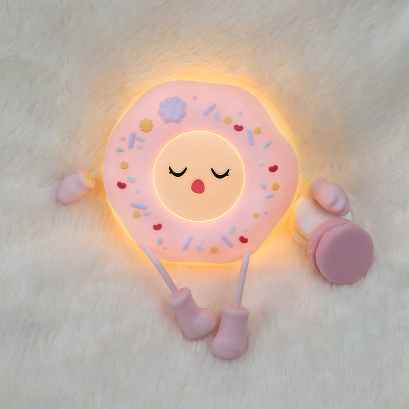 Whimsical Silicone-Shaped LED Night Light in Donut Form with Flexible Limbs | Kelmera