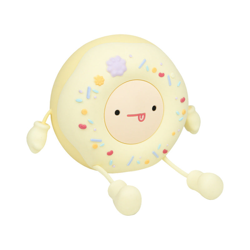Whimsical Silicone-Shaped LED Night Light in Donut Form with Flexible Limbs | Kelmera