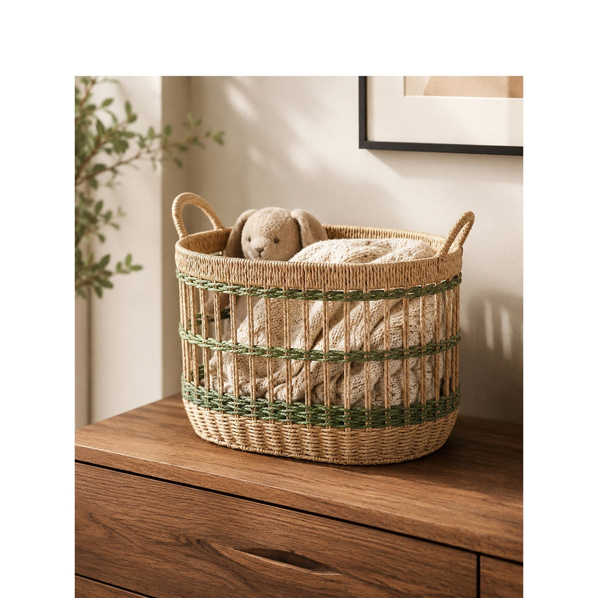 Wicker Basket Woven Natural Fiber Handcrafted | Kelmera