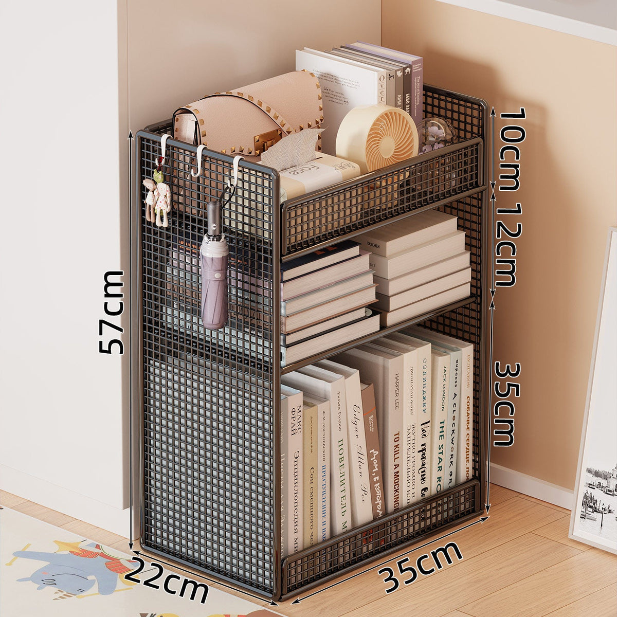 Wire Mesh Bookcase Organizer | Kelmera