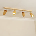 Wood Beam Ceiling Rail with Adjustable Cylinder Spotlights | Kelmera