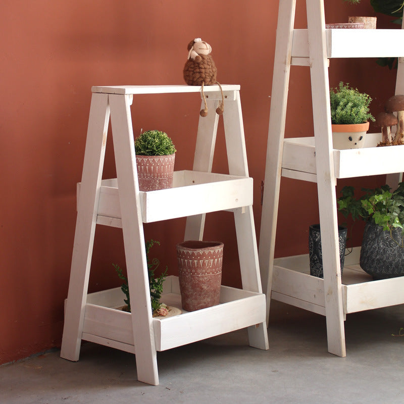 Wooden Shelf Gray White | Kelmera