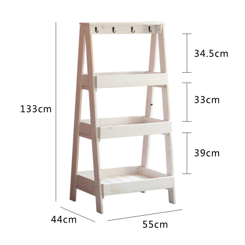 Wooden Shelf Gray White | Kelmera