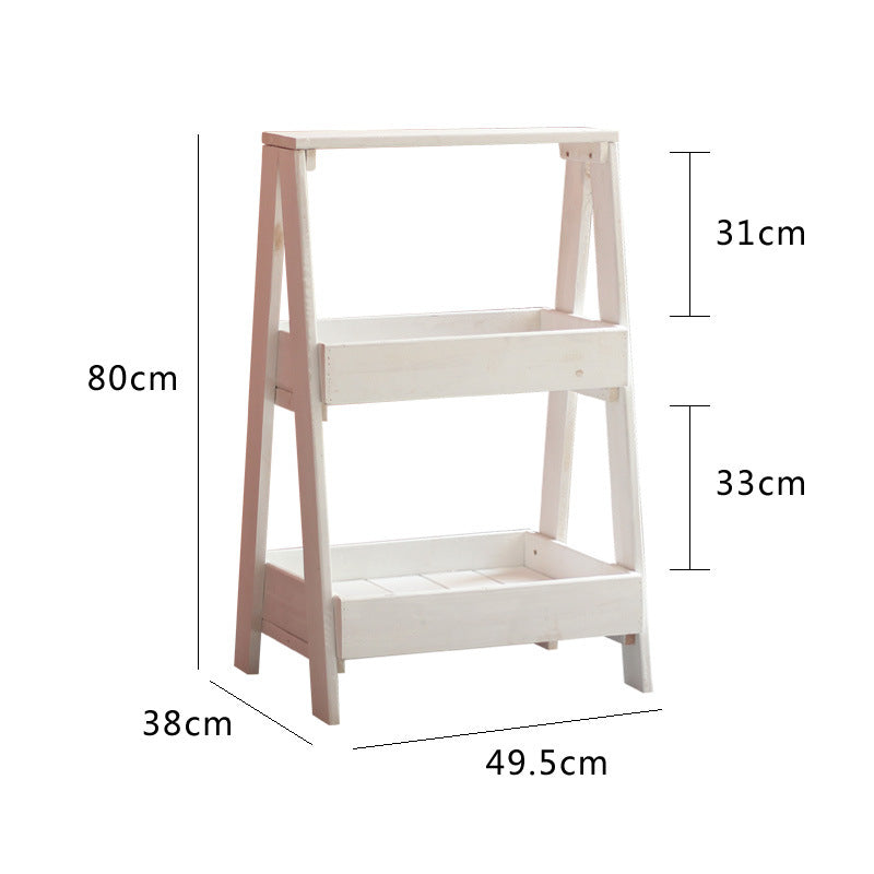 Wooden Shelf Gray White | Kelmera