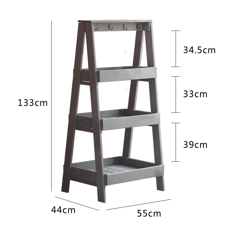 Wooden Shelf Gray White | Kelmera