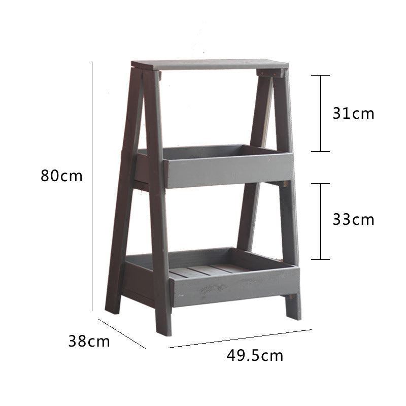 Wooden Shelf Gray White | Kelmera
