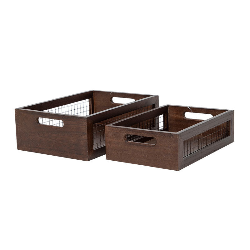 Wooden Storage Box with Metal Grid | Kelmera