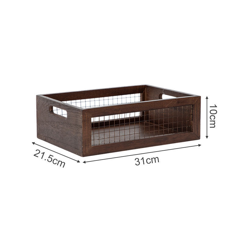 Wooden Storage Box with Metal Grid | Kelmera