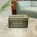 Wooden Tissue Box with Woven | Kelmera