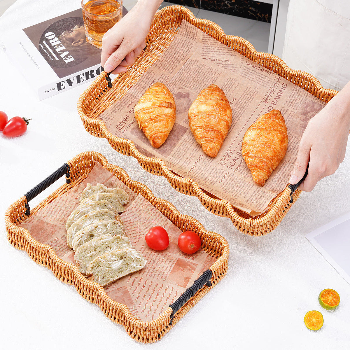 Woven Decorative Serving Tray | Kelmera
