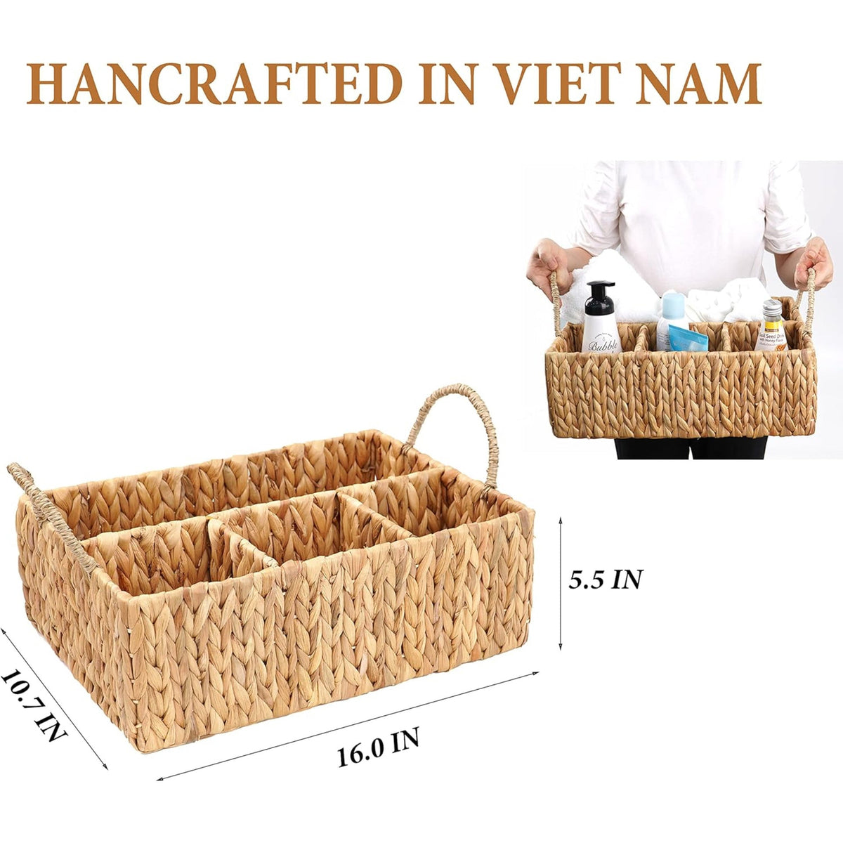 Woven Seagrass Organizer Basket | Kelmera