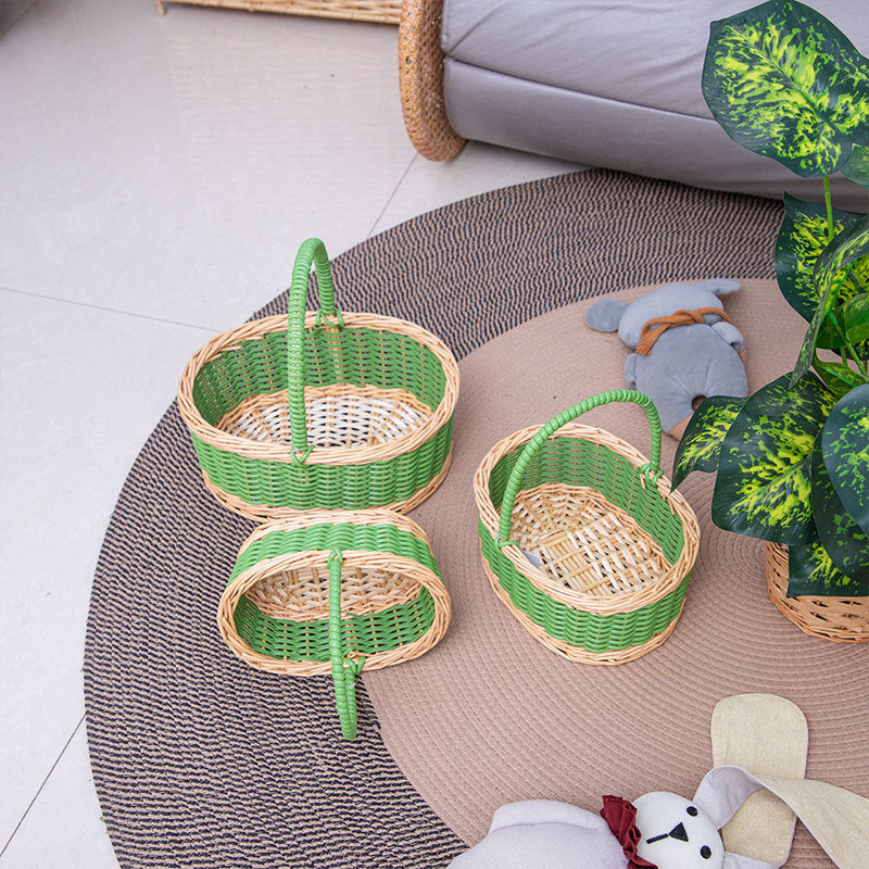 Woven Storage Basket 9.45 × 9.45 × 4.13 Inch | Kelmera