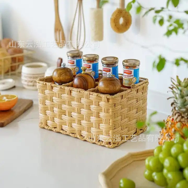 Woven Storage Basket Gray Khaki | Kelmera