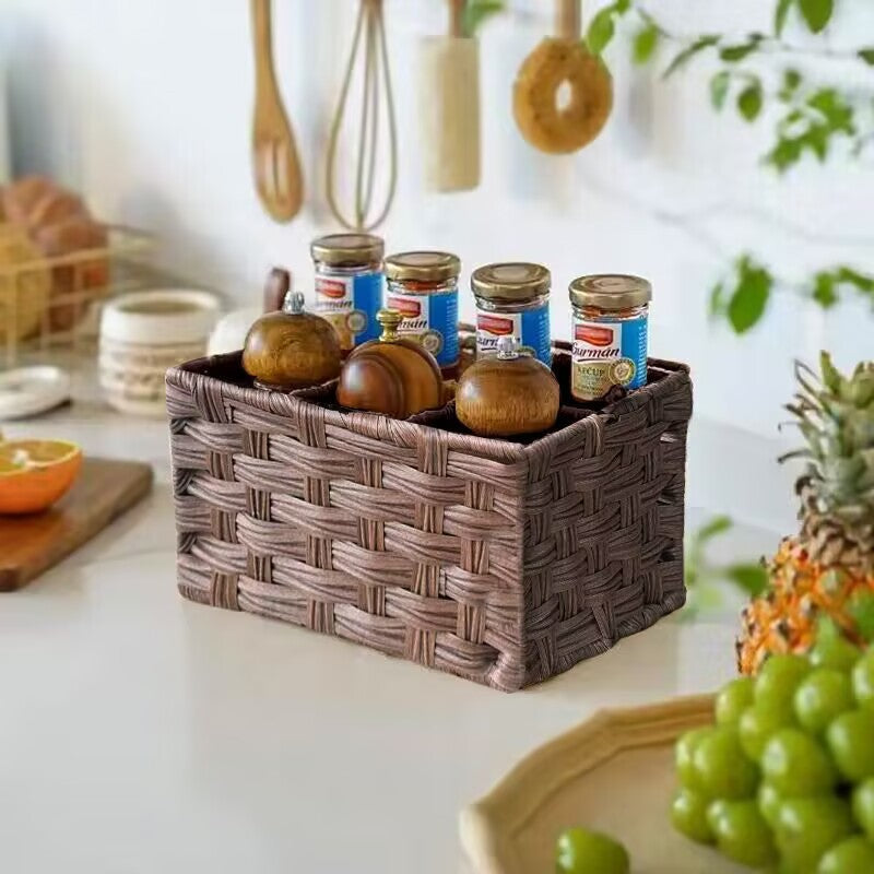 Woven Storage Basket Gray Khaki | Kelmera