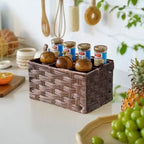 Woven Storage Basket Gray Khaki | Kelmera